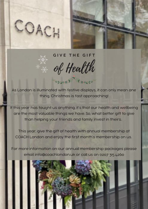 Give the Gift of Health this Christmas - Click here to view this entry