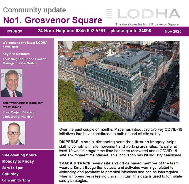 1 Grosvenor Square Newsletter (November 2020) - Click here to view this entry