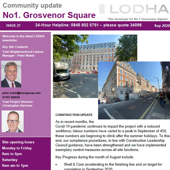 1 Grosvenor Square Newsletter (September 2020) - Click here to view this entry