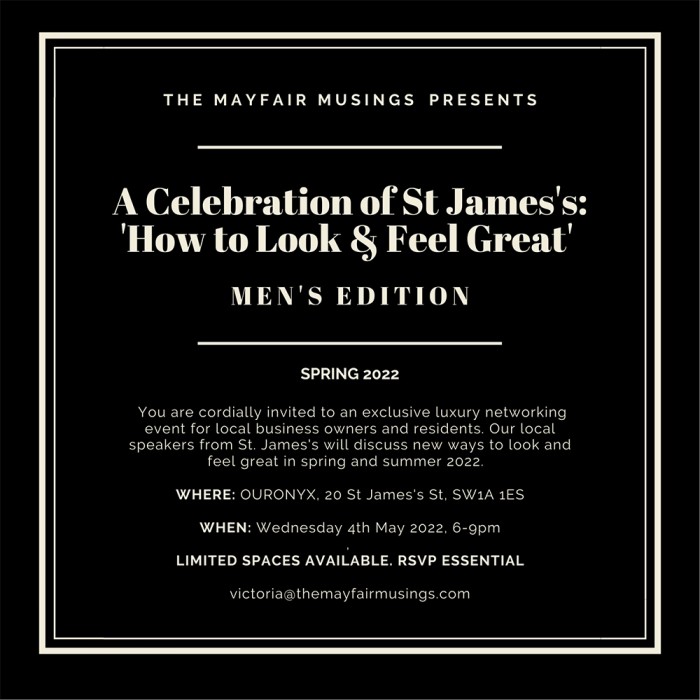 A Celebration of St James's:  'How to Look & Feel Great' - Image 1